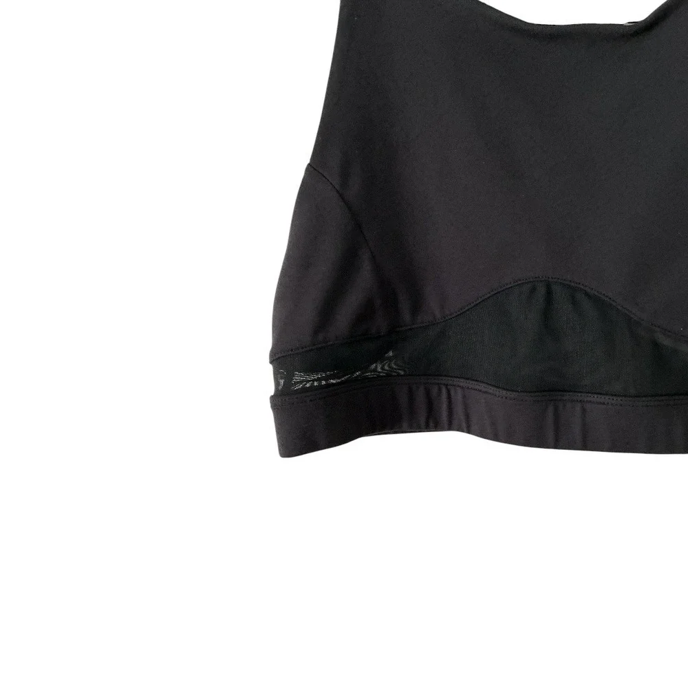 ALO Yoga Sports Bra Womens Medium RN87370 Black Mesh Accent Cut Out Racerback